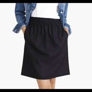 J. Crew Black Wool Paperbag Skirt